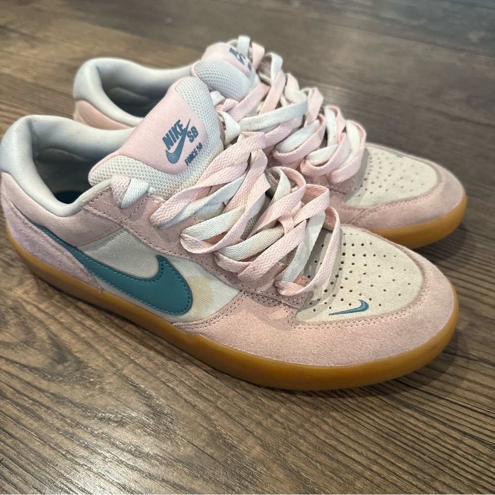 Nike SB Force 58 Shoes Pink‎ Bloom Teal Gum Mens 10 womens 11.5